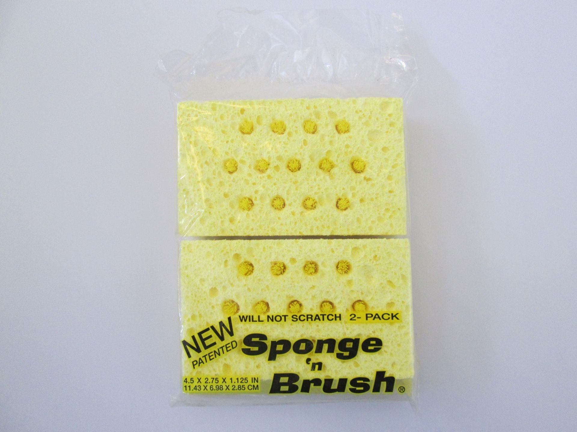 80X (Pack Of 2) Sponge 'N Brush Non Scratch Bristle Sponge - Brand New Units: 80 Free Uk