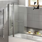 (M31) 1000mm - 6mm - EasyClean Straight Bath Screen & Towel Rail RRP £274.99 6mm Tempered Safety