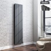 (M40) 1600x376mm Anthracite Double Flat Panel Vertical Radiator RRP £399.99 Designer Touch Ultra-