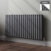 (M14) 600x1200mm Anthracite Single Panel Oval Tube Horizontal Radiator RRP £239.99 Designer Touch