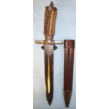 RARE, QUALITY, MATCHING NUMBERS, Pre WW1 1914 Dated Imperial German Clamshell Boar Hunting Dagger