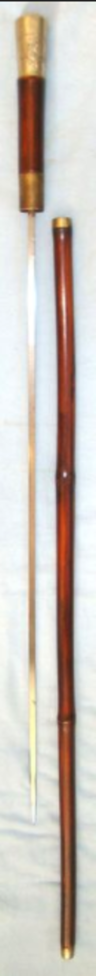 WW1 Era British Officer's Bamboo Cane Sword Stick With Nickel Silver Plated Brass Fittings - Image 3 of 3