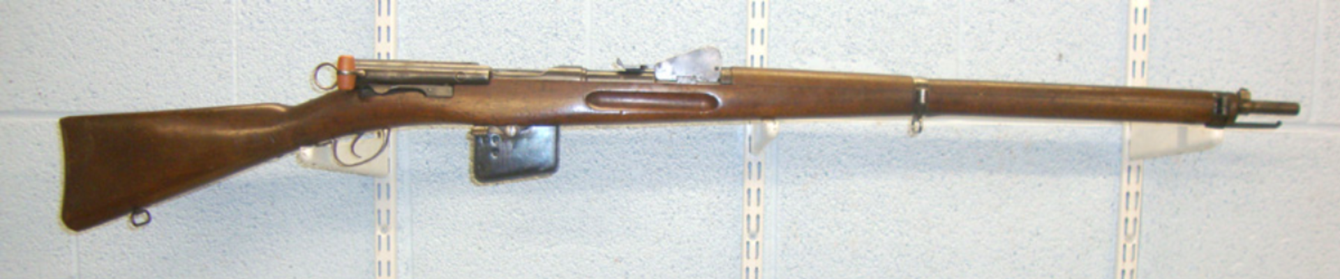 British Nitro Proofed, Swiss, Schmidt-Rubin Model 1889 7.5 x 53.5 mm Straight Pull, Rifle.