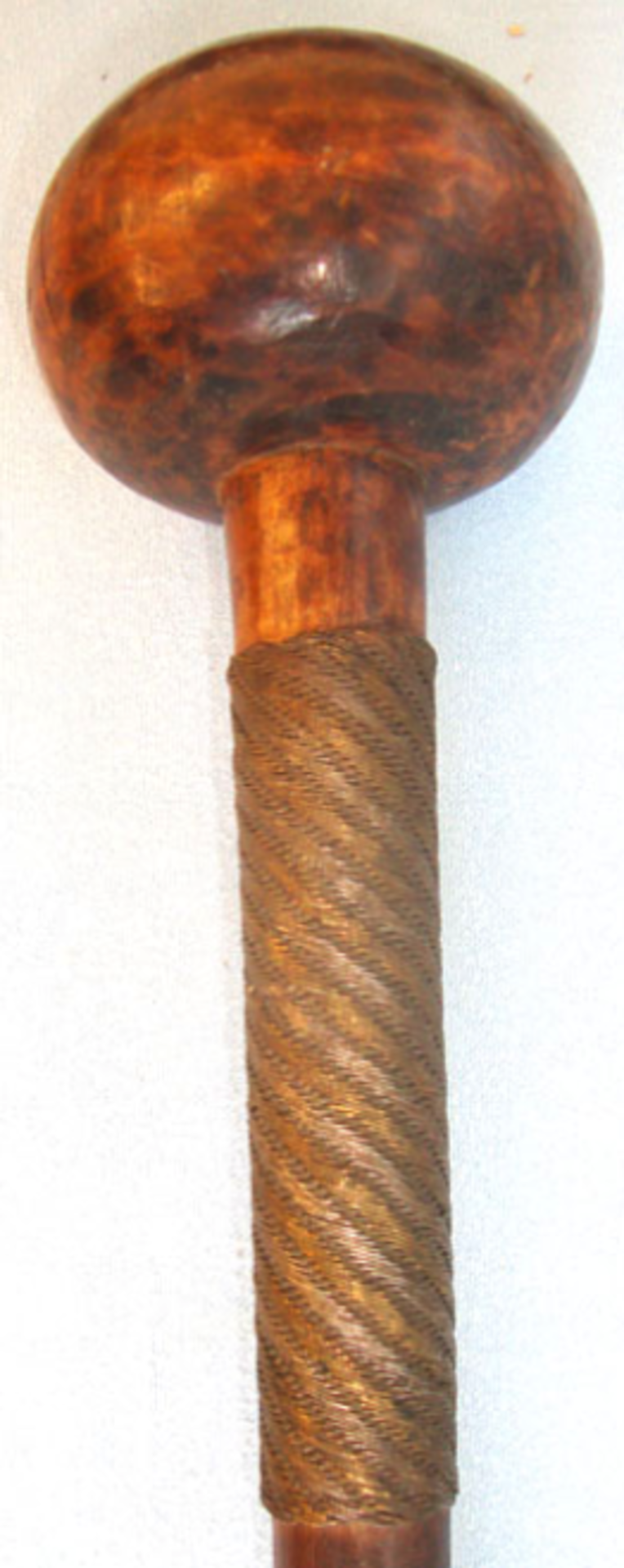 Victorian Hand Crafted African Zulu Warrior's Wire Bound Tropical Hard Wood Knobkerrie / War Club.