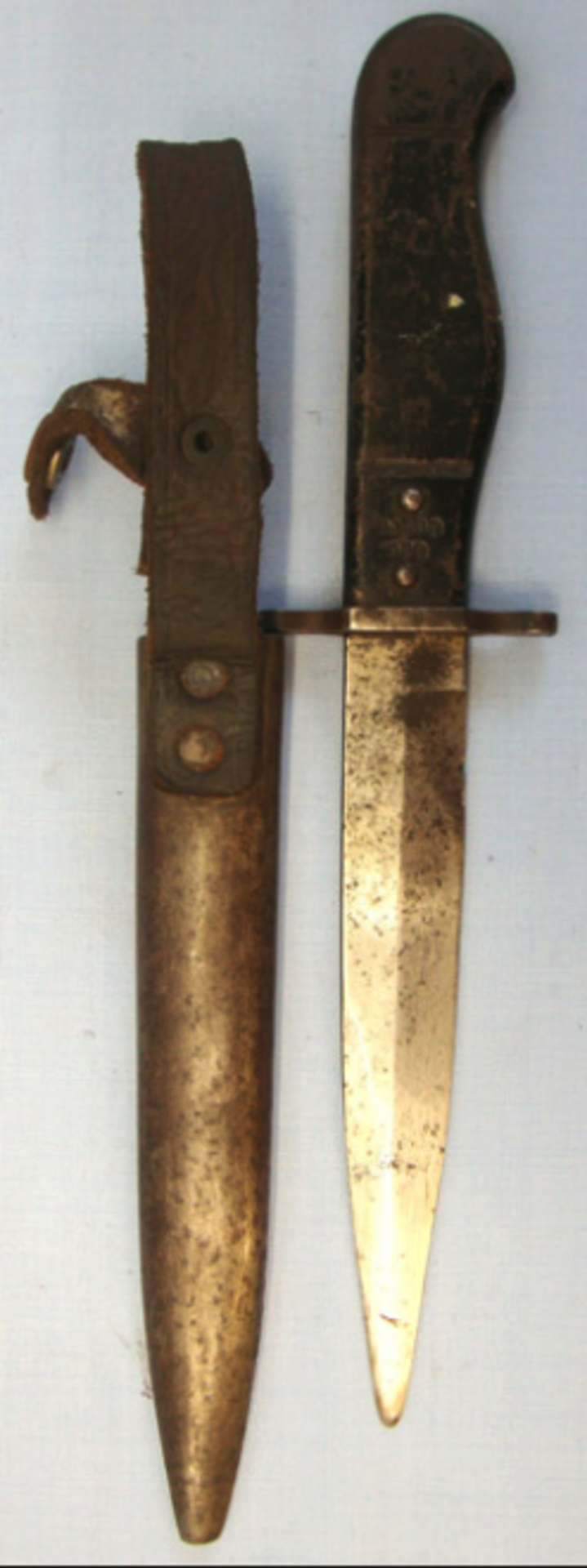 Unusual WW1 German Steel Hilted Trench Knife with Hilt Stamped 'GES Gesh' - Image 3 of 3