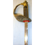 1930's/ WW2 Era Italian Royal Air Force (Regia Aeronautica ) Officer's Dress Sword With Etched Blade