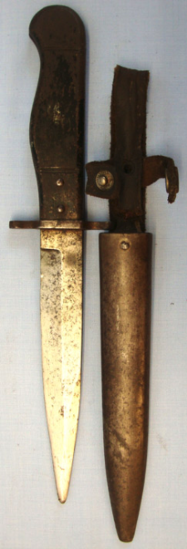 Unusual WW1 German Steel Hilted Trench Knife with Hilt Stamped 'GES Gesh'