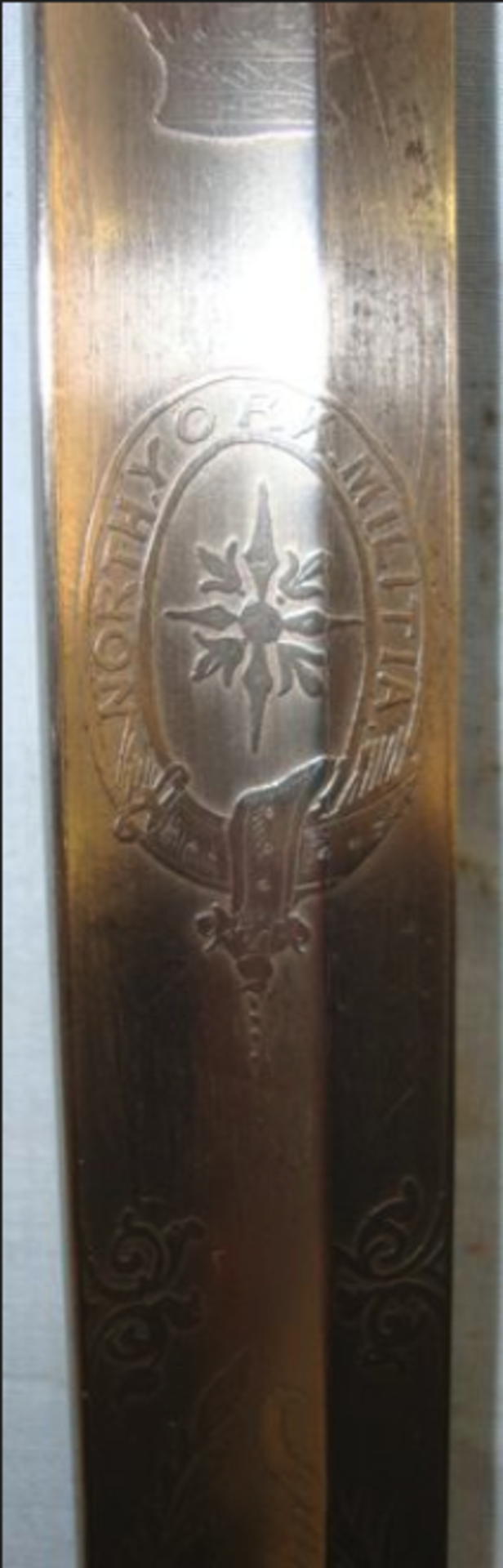 Victorian, British Pattern 1827 Officer's Sword With Etched Blade To The North York Militia - Image 2 of 3