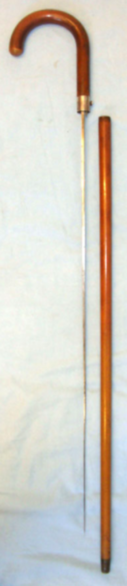 Victorian Gentleman's Silver Mounted Varnished Cane Form Sword Stick