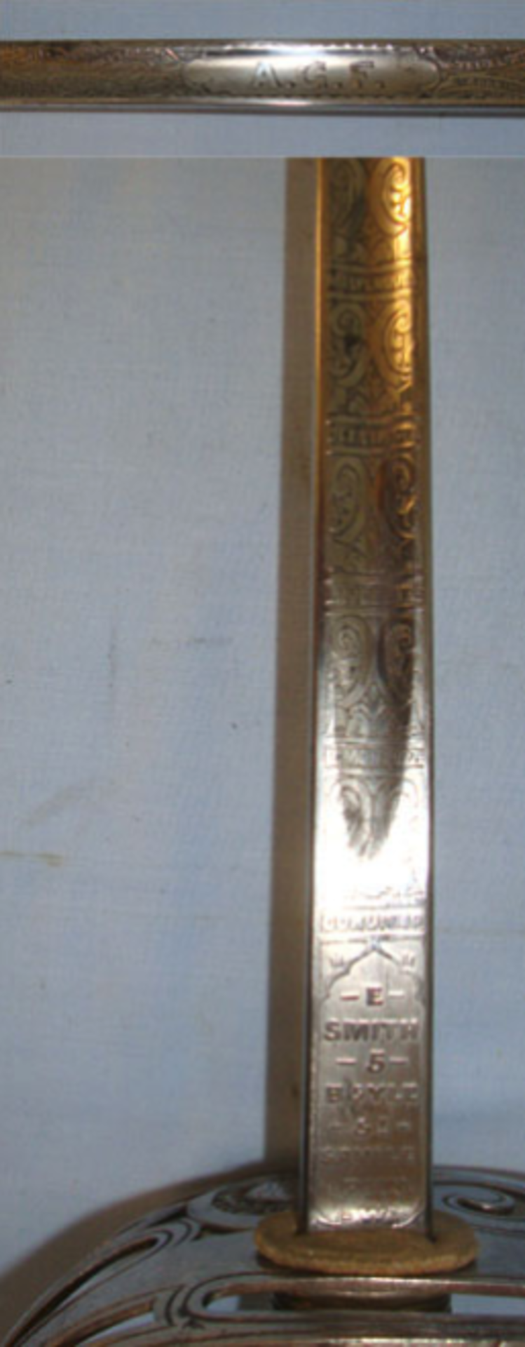 Edwardian/ WW1 Era Kings Crown Grenadier Guards Officer's 'Walking Out' Infantry Levee Sword - Image 2 of 3