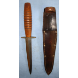 MINT, Original WW2 Wood Hilt Fairbairn- Sykes, FS Far East Commando Fighting Knife & Scabbard