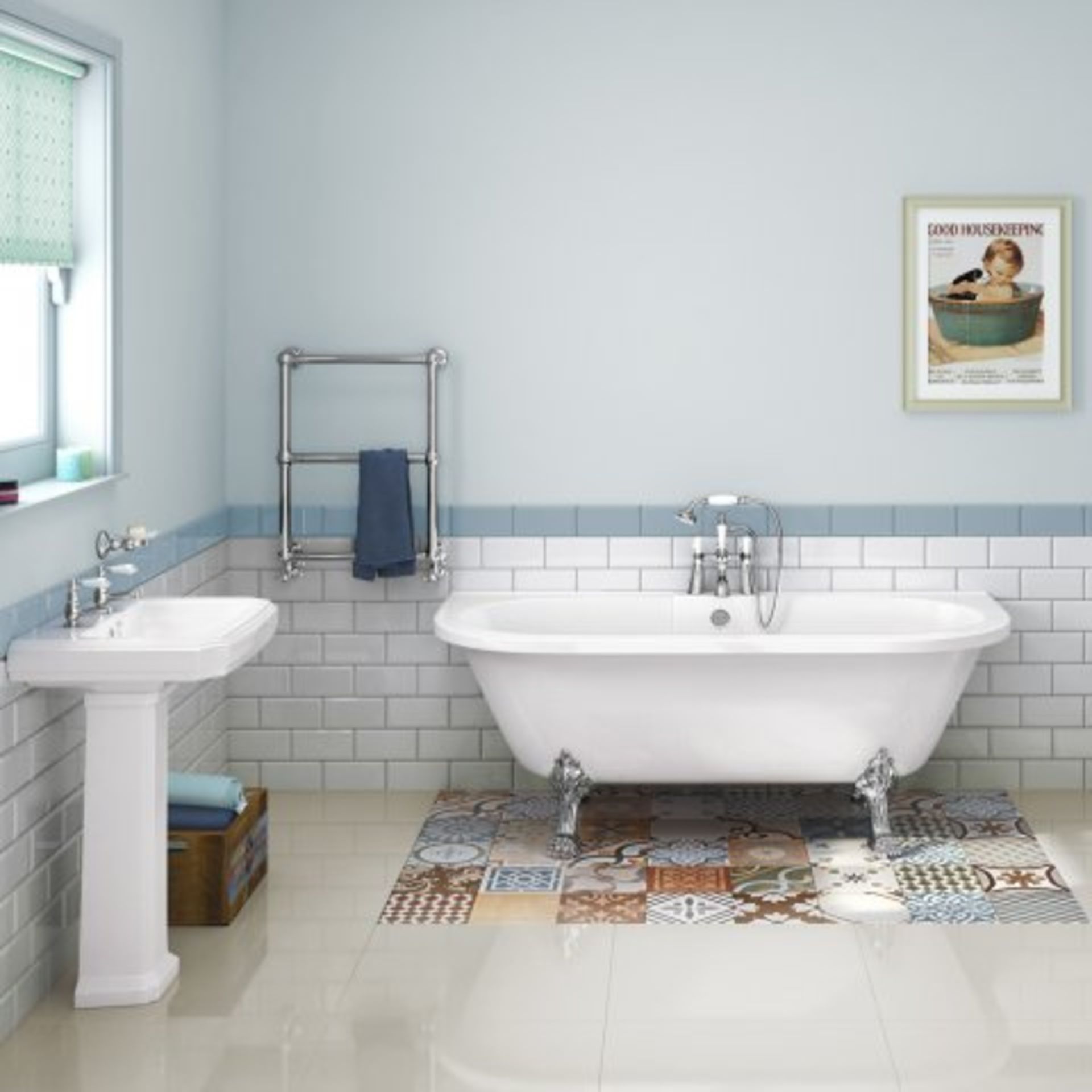 (J221) 1710mm Victoria Back To Wall Traditional Roll Top Bath. RRP £499.99. This stunning - Image 3 of 3