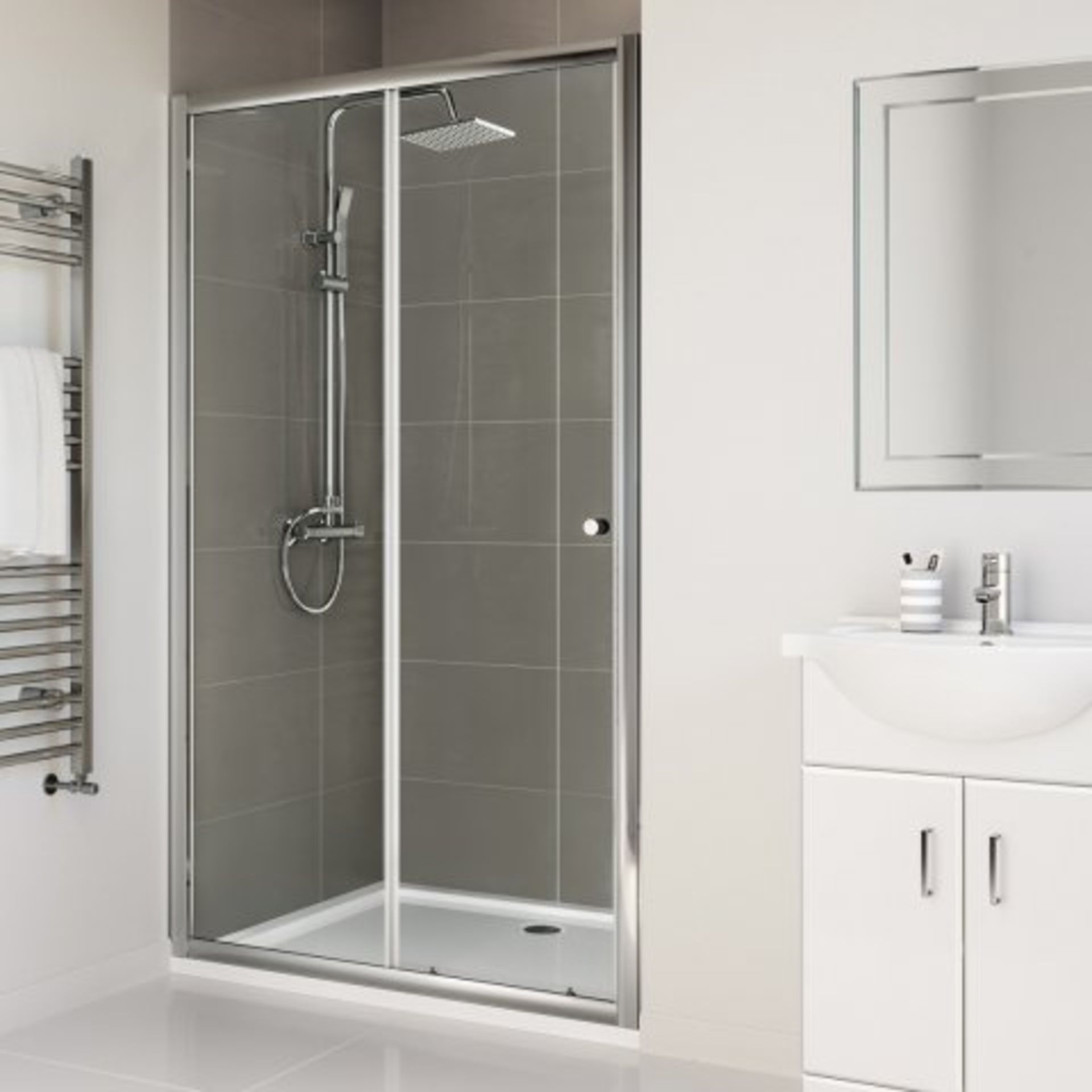 (N116) 1200mm - Elements Sliding Shower Door. RRP £299.99. Designed and crafted to improve the decor