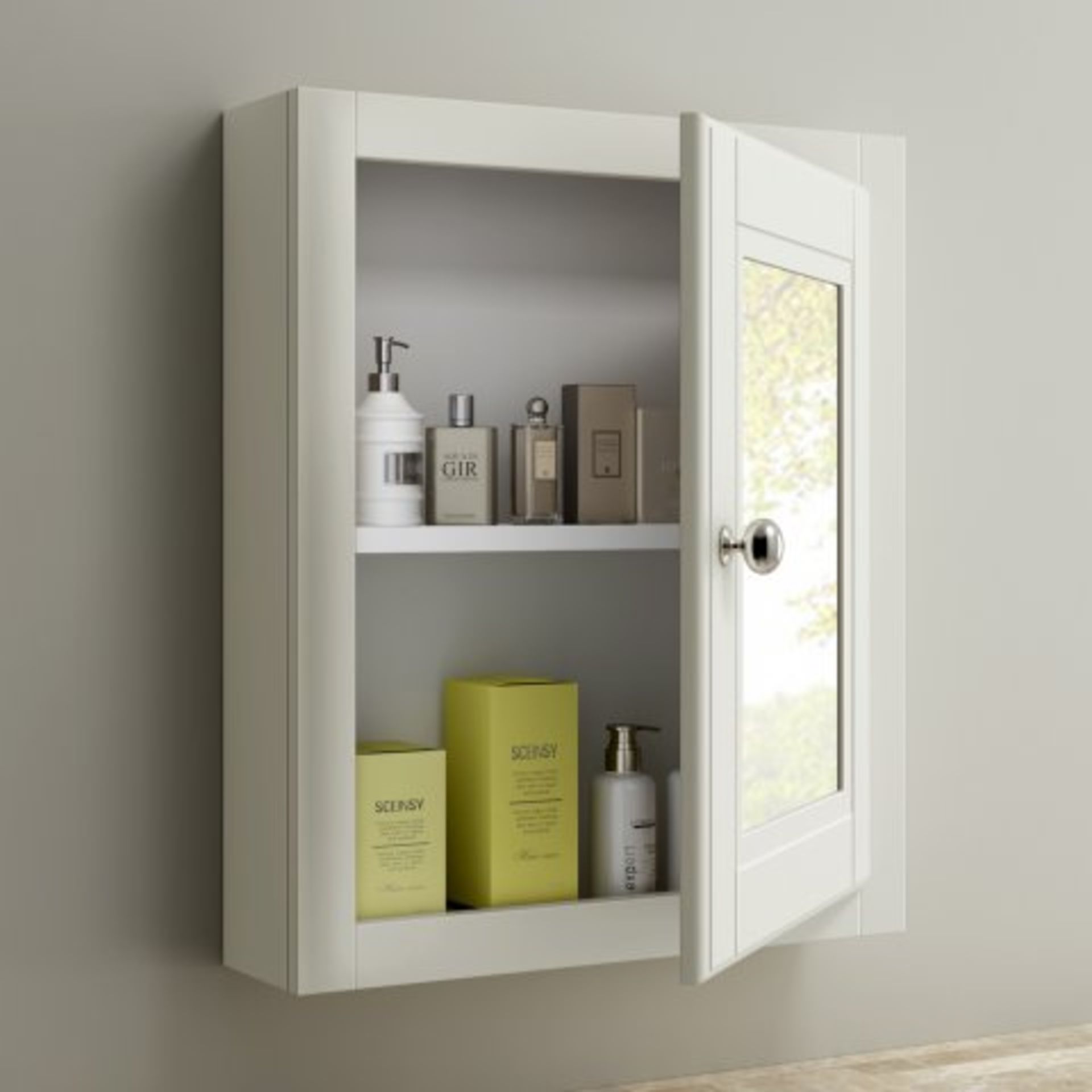 (O239) 500mm Cambridge Clotted Cream Single Door Mirror Cabinet. RRP £249.99. Our Cambridge - Image 2 of 4