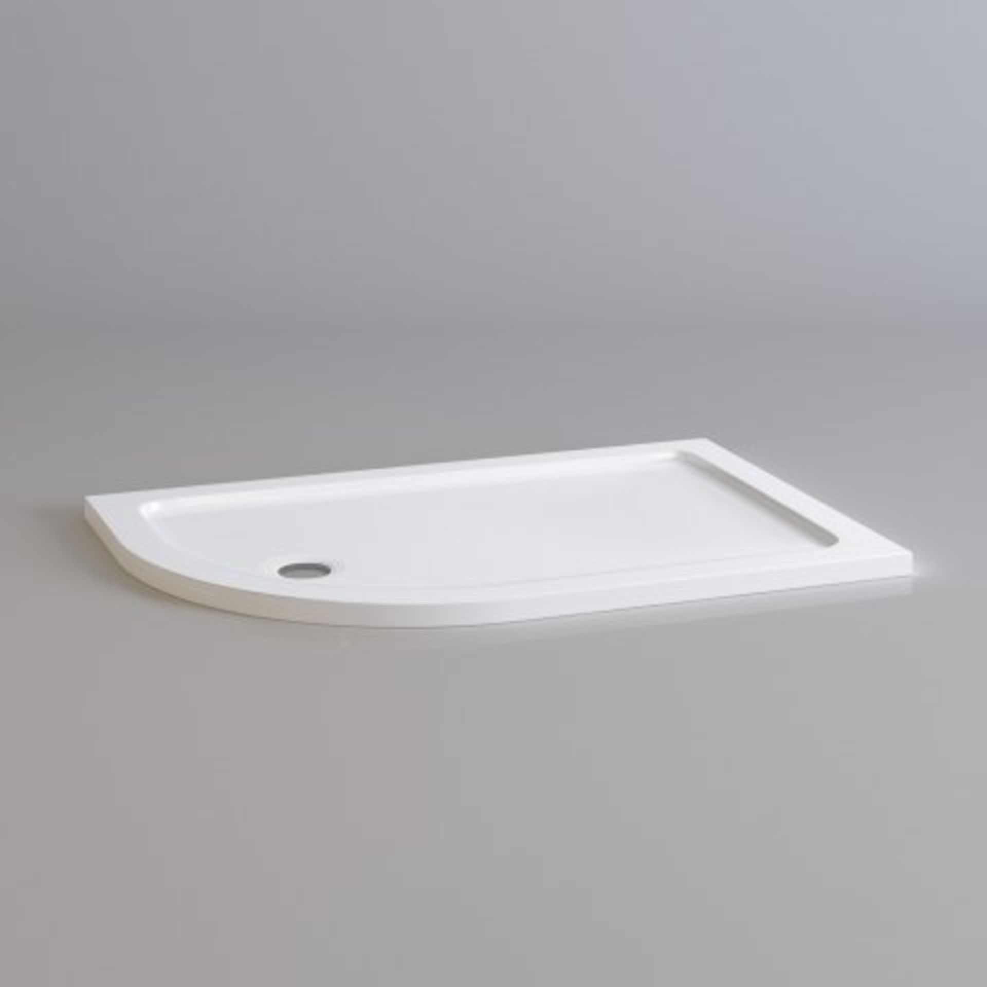 (T205) 1200x800mm Offset Quadrant Ultraslim Stone Shower Tray - Left. RRP £299.99. Magnificently