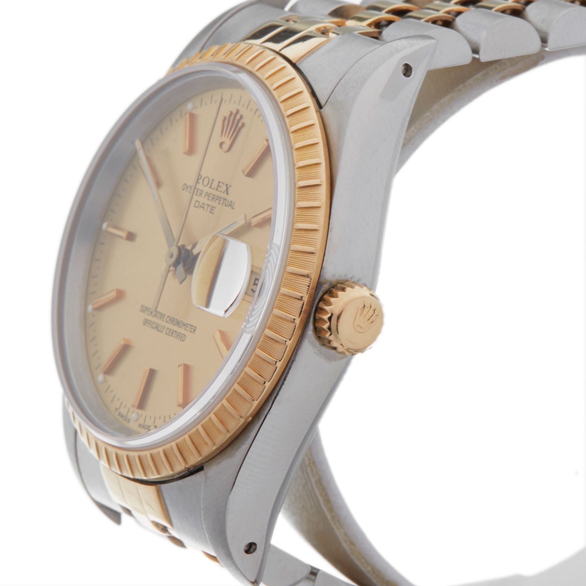 Oyster Perpetual Date 36mm Stainless Steel & 18k Yellow Gold 15233 - Image 4 of 8