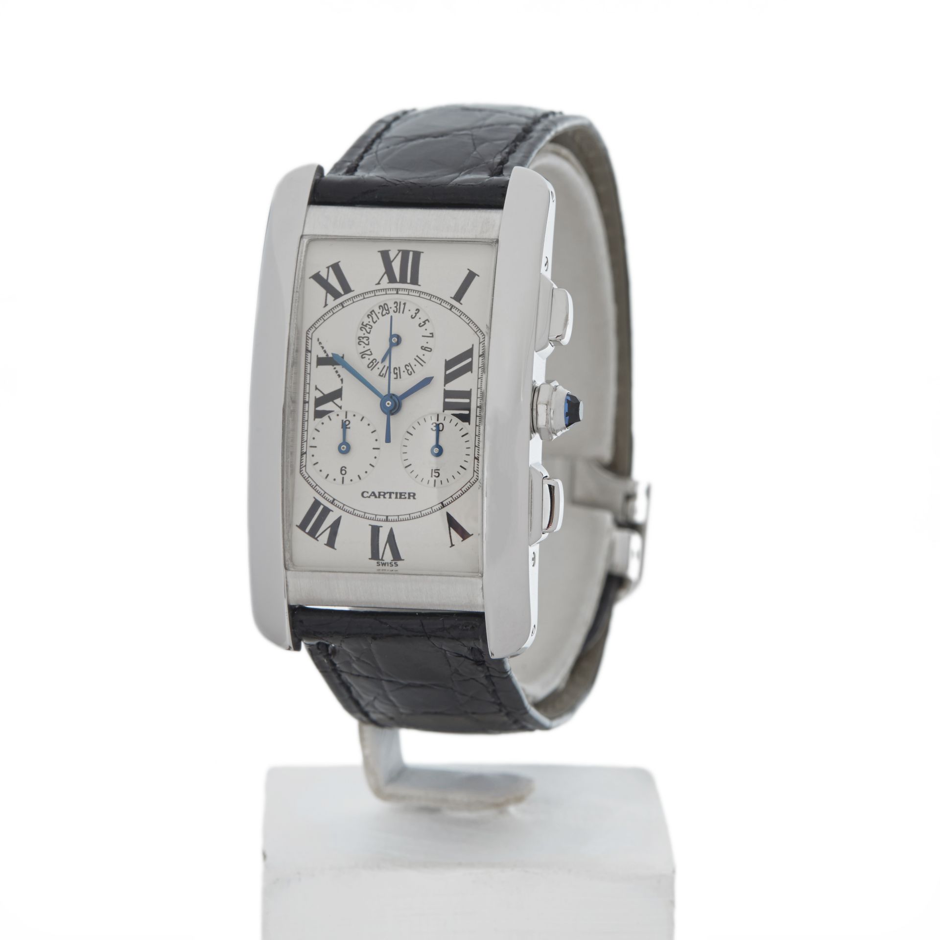 Cartier, Tank Americaine 26mm 18k White Gold W2603356 - Image 3 of 8