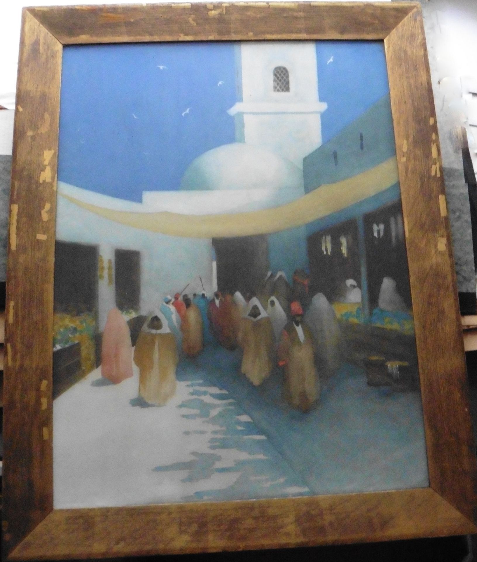 Attrib Hans Jacob Hansen 1853-1947 watercolour 'The Market Place, Algiers' - Image 2 of 6