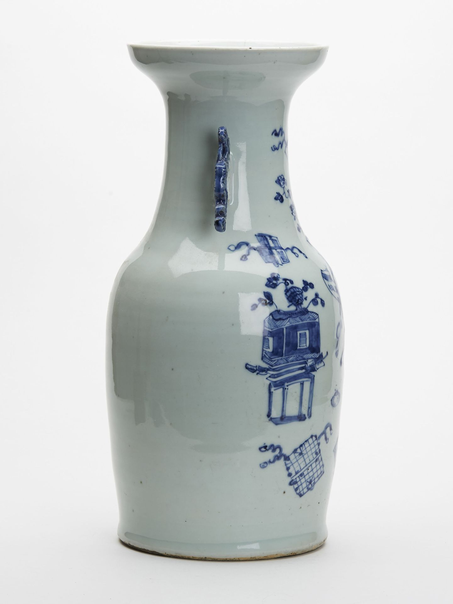 Large Antique Chinese Celadon Blue & White Vase 19Th C. - Image 2 of 9