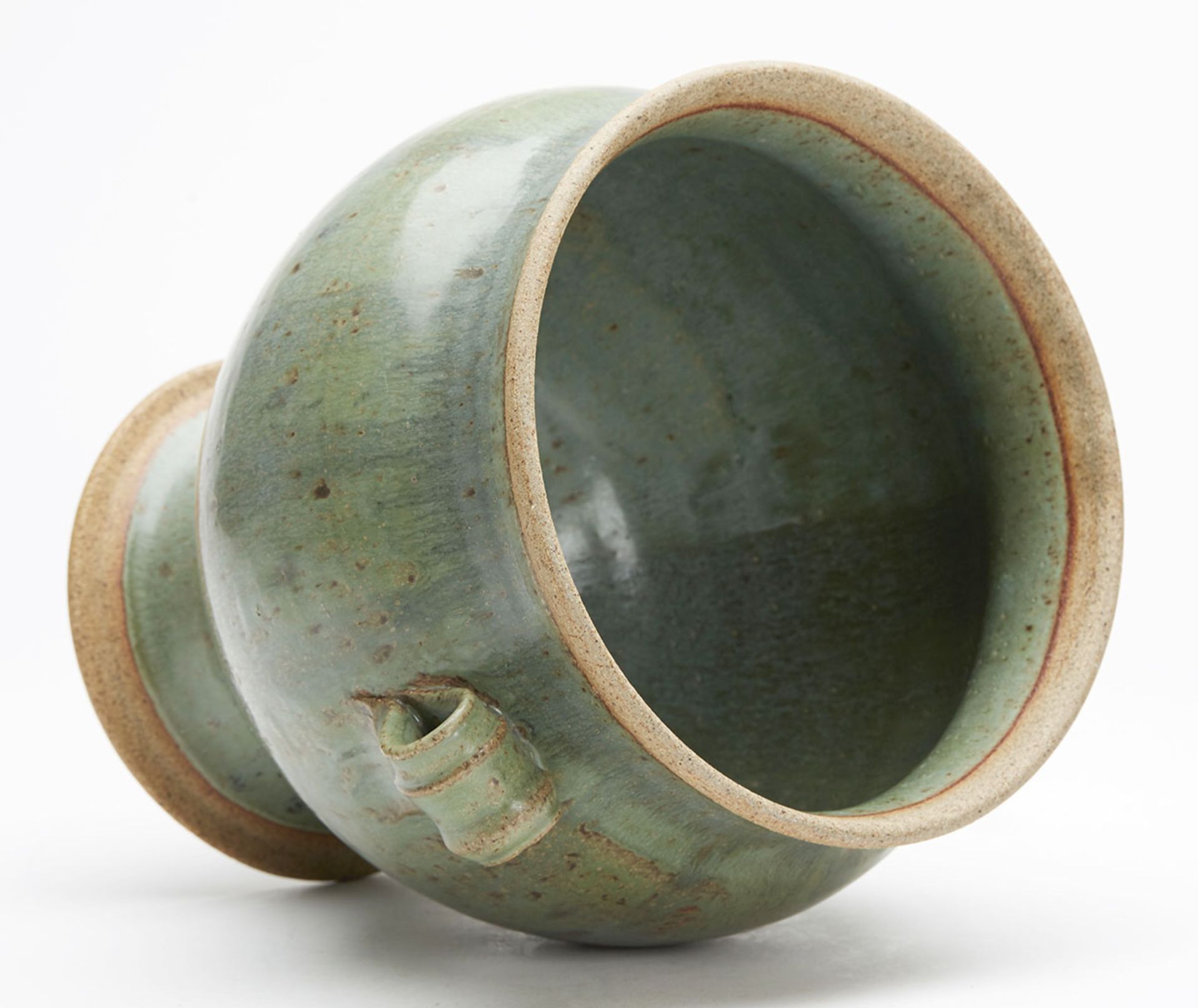 Vintage Studio Pottery Twin Handled Lidded Urn 20C - Image 8 of 9