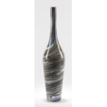 Italian Murano Gino Cenedese Signed Grey Marbled Bottle Vase