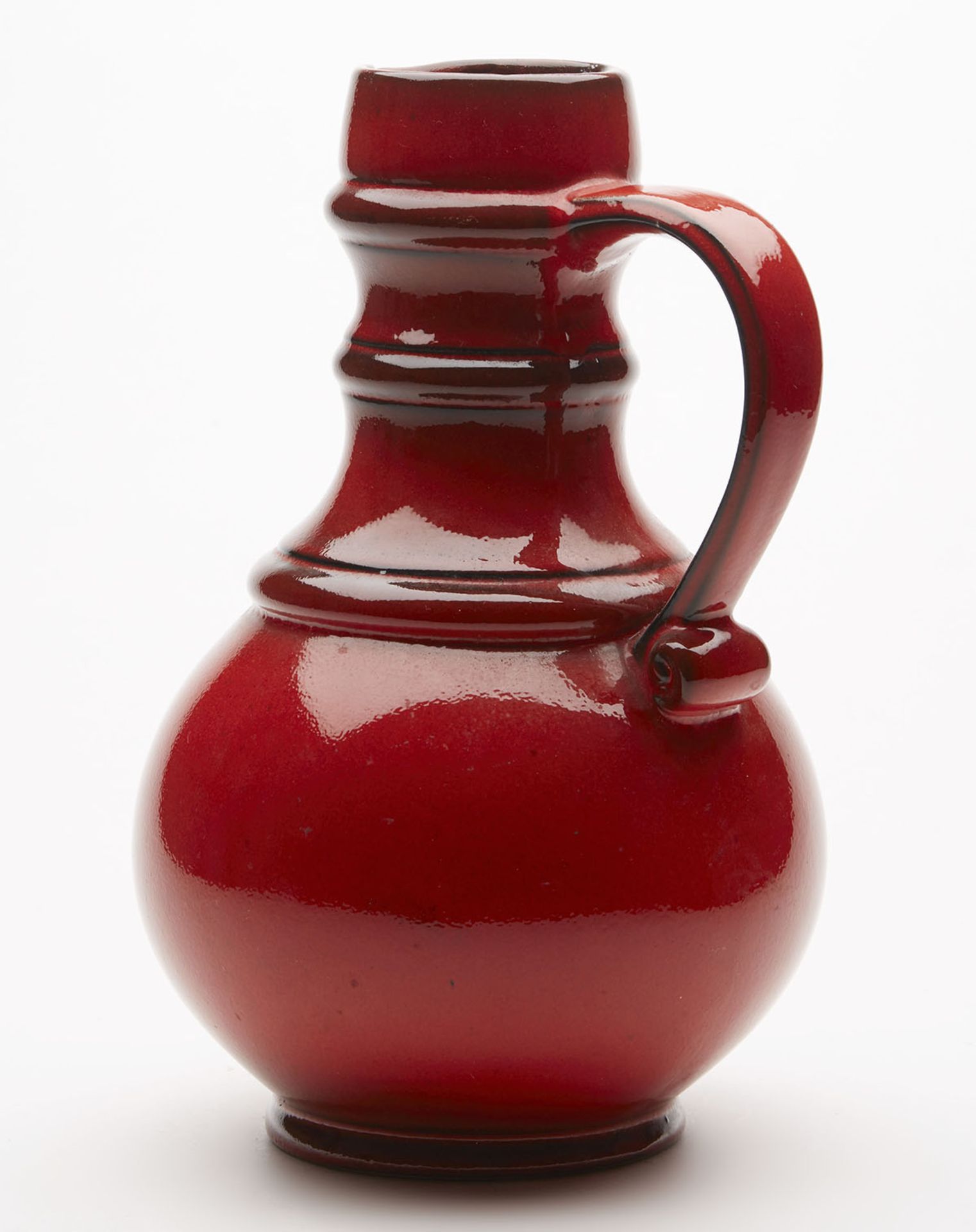 Vintage German Red Flame Glazed Art Pottery Jug C.1960 - Image 4 of 6