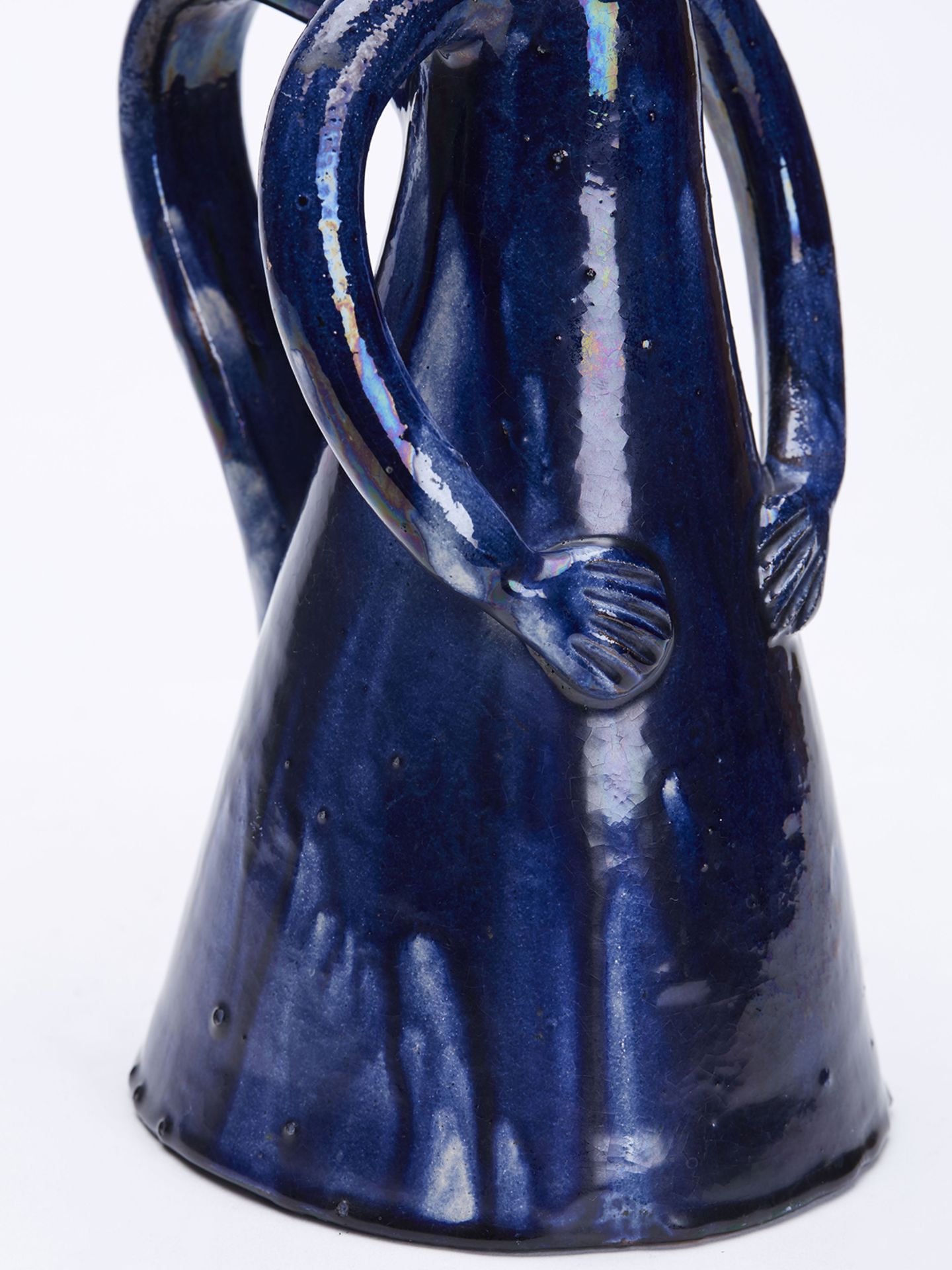 Blue Glazed Redware Character Jug Signed 19Th C. - Image 8 of 10