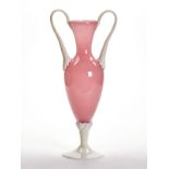 Vintage Murano Venetian Revival Twin Handled Glass Vase