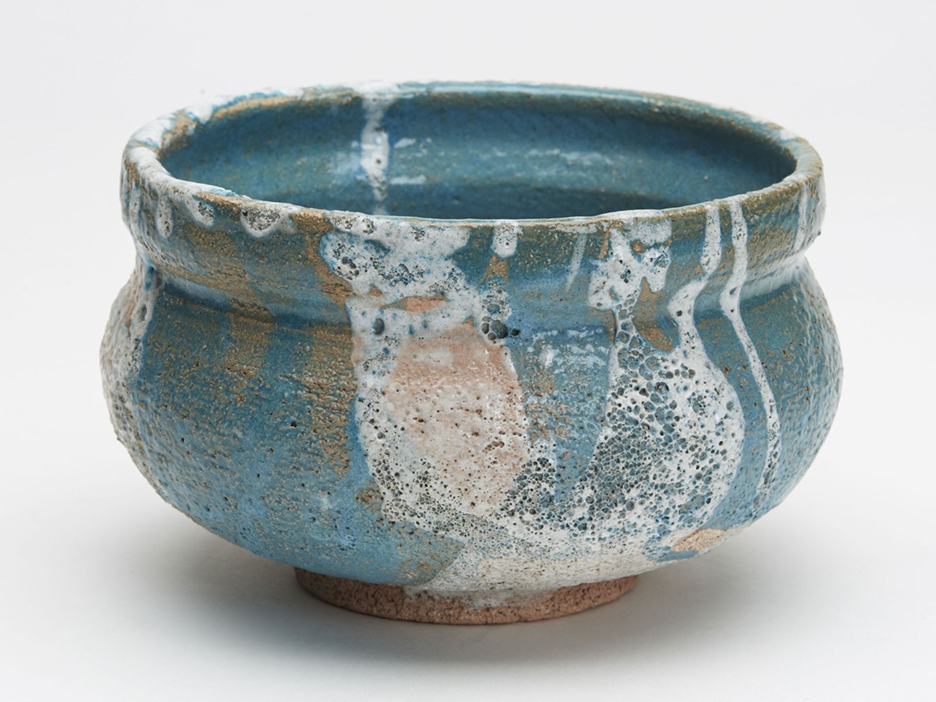 Lava Glazed Turquoise Studio Pottery Bowl Signed 20Th C. - Image 5 of 11