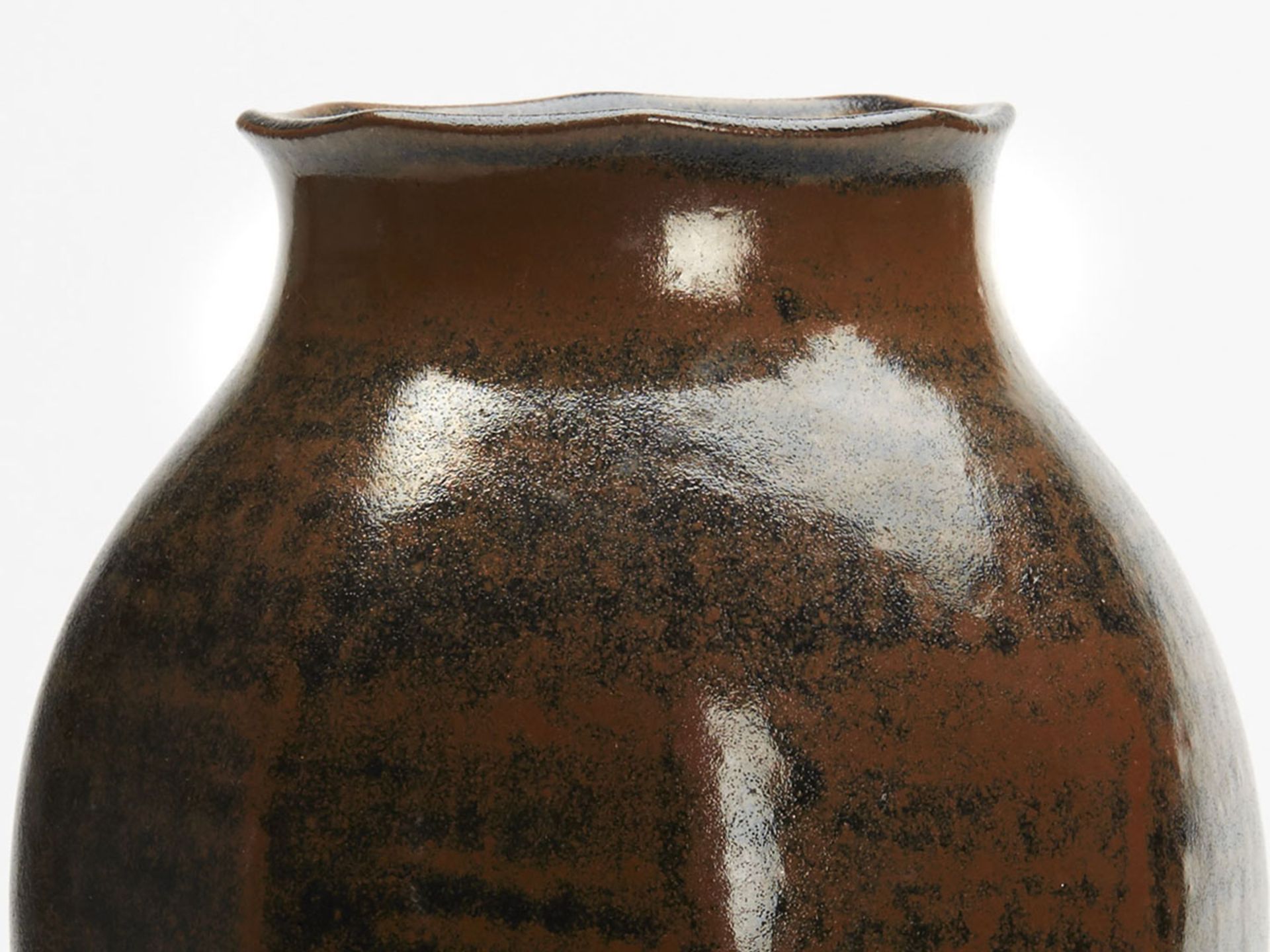 Vintage Ken Halsall Tenmoku Glazed Studio Vase 20Th C. - Image 2 of 8