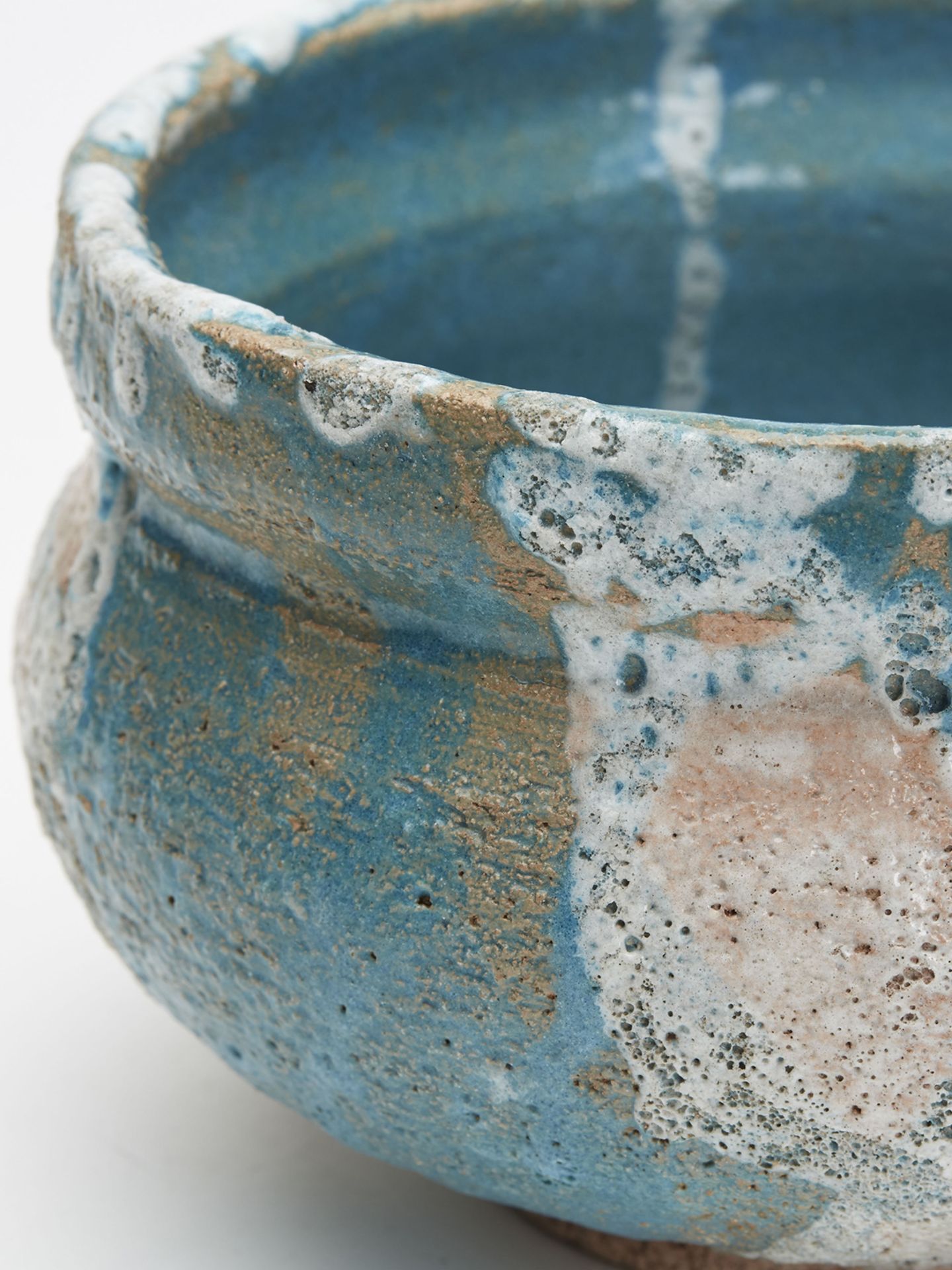 Lava Glazed Turquoise Studio Pottery Bowl Signed 20Th C. - Image 7 of 11