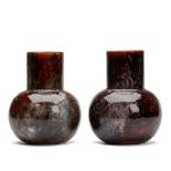 Unusual Pair Royal Worcester Art Pottery Vases 19Th C.