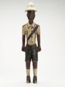 Large Vintage Carved African Colonial Policeman C.1950