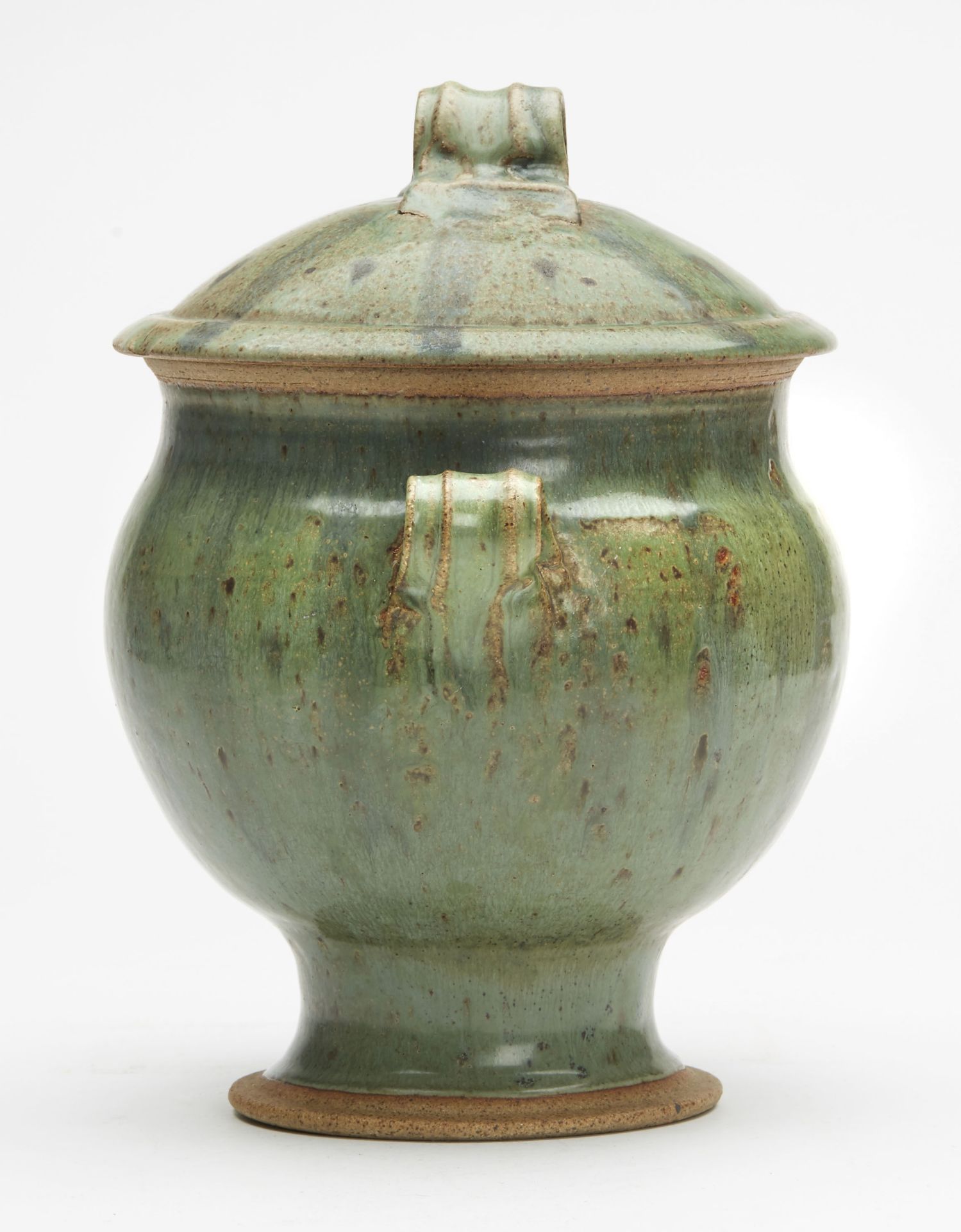 Vintage Studio Pottery Twin Handled Lidded Urn 20C - Image 2 of 9
