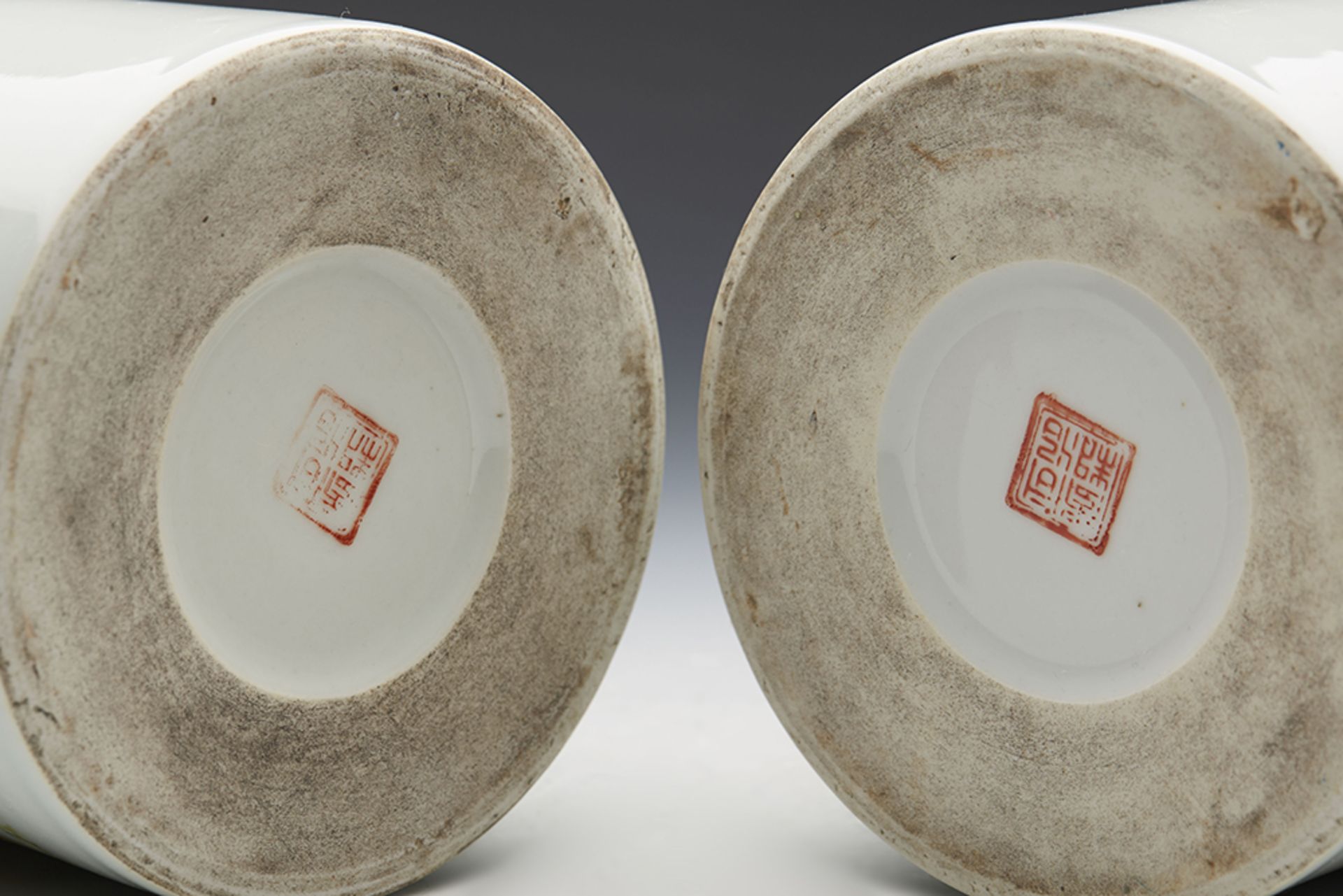 Antique/Vintage Chinese Cylindrical Brush Holder Vases With Shoulao 19/20Th C. - Bild 4 aus 8