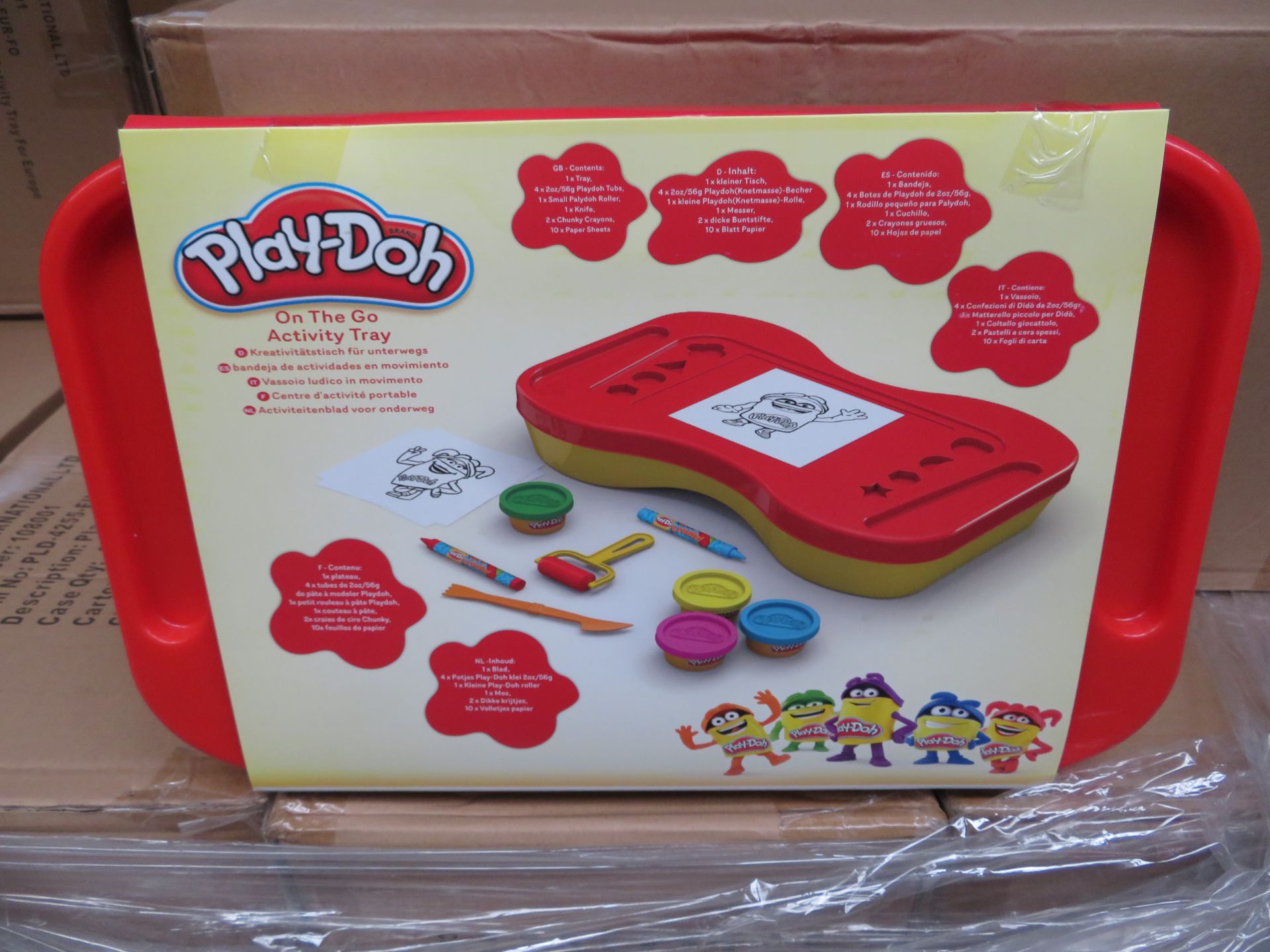 24 x Brand New Play-Doh On The Go Activity Tray - Includes 4 Tubs of Play Doh & Fun Accessories. RRP