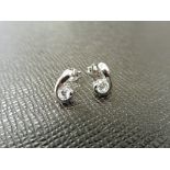 0.40ct diamond earrings set in platinum 950. 2 brilliant cut diamonds, I colourand si2 clarity.