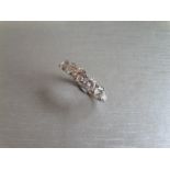 1.50ct diamond five stone ring. 5 brilliant cut diamonds, I colour, si2-3 clarity. 4 Claw setting in