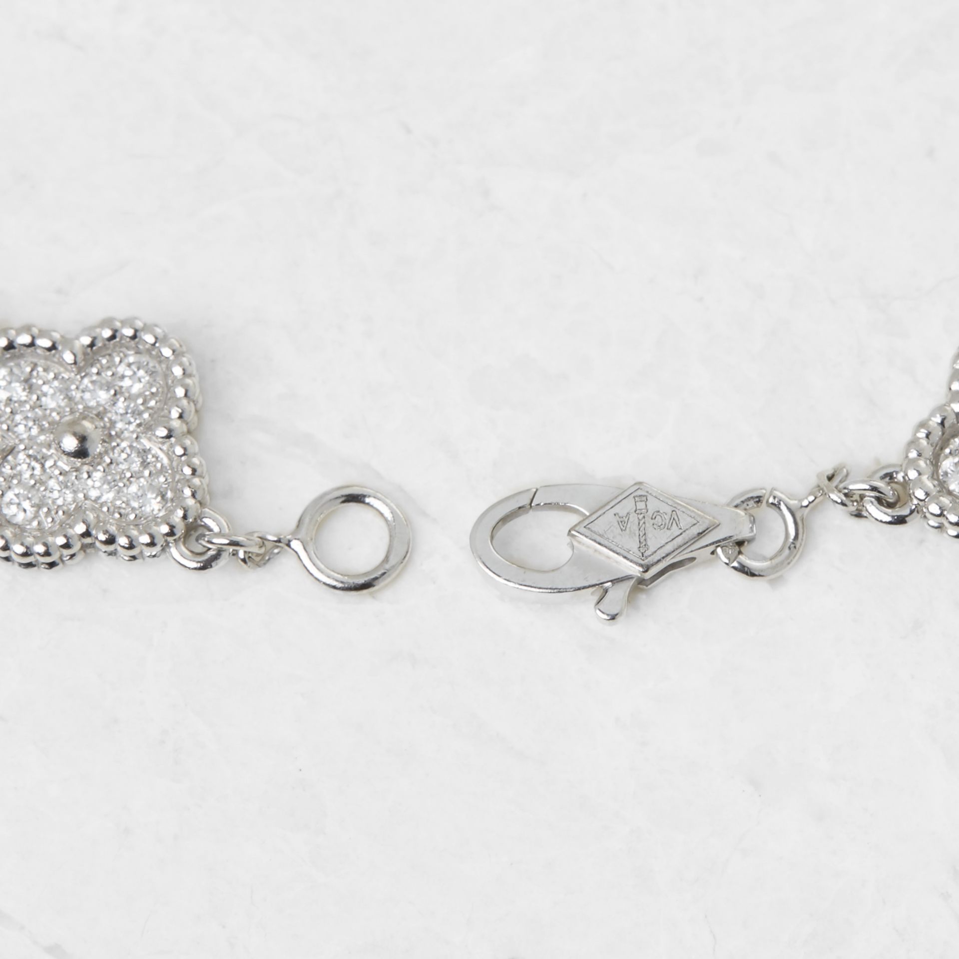 Van Cleef & Arpels 18k White Gold Diamond Sweet Alhambra Bracelet - Image 5 of 7
