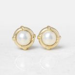 Tiffany & Co. 18k Yellow Gold Mabe Pearl Earrings