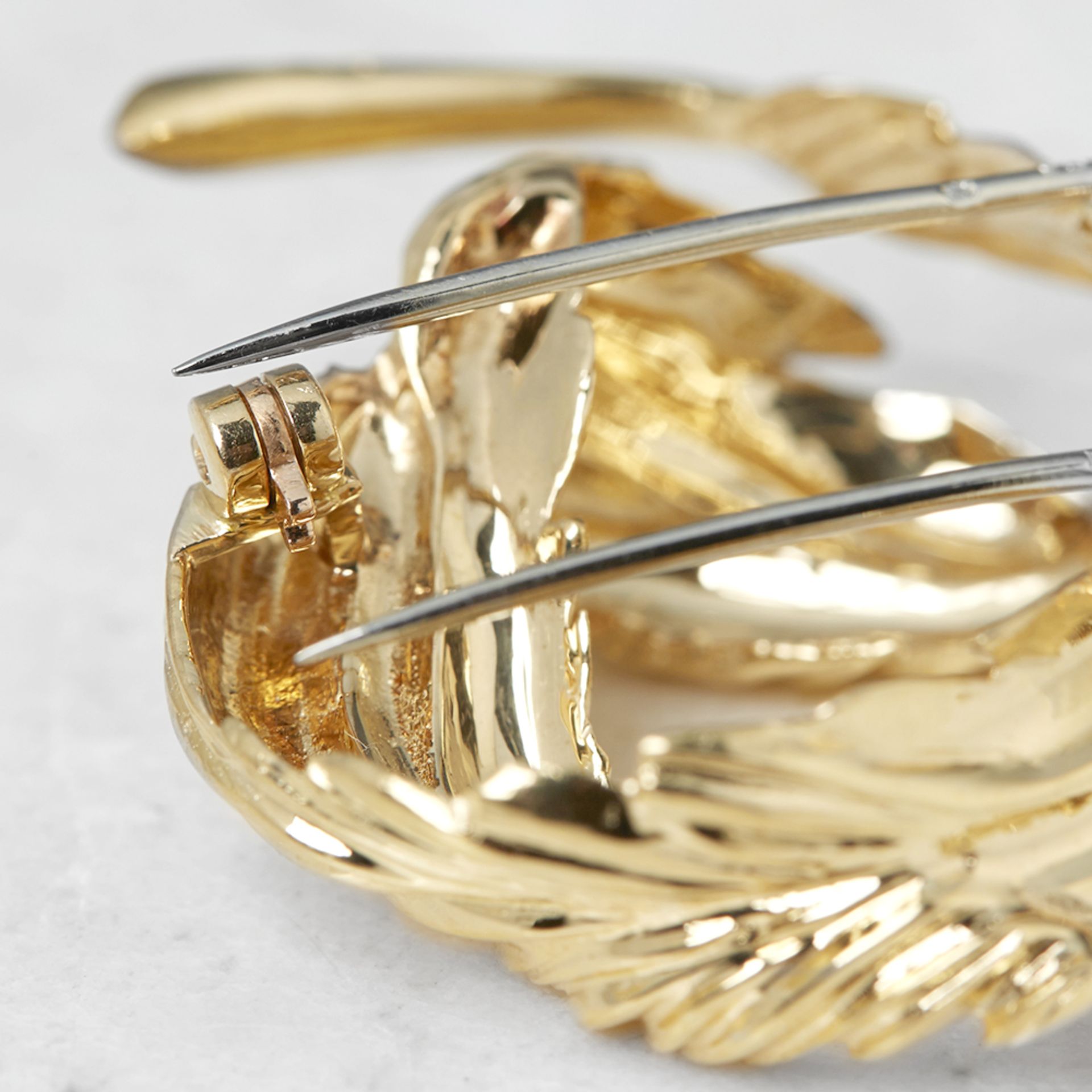Van Cleef & Arpels 18k Yellow Gold Feather Design Brooch - Image 4 of 5