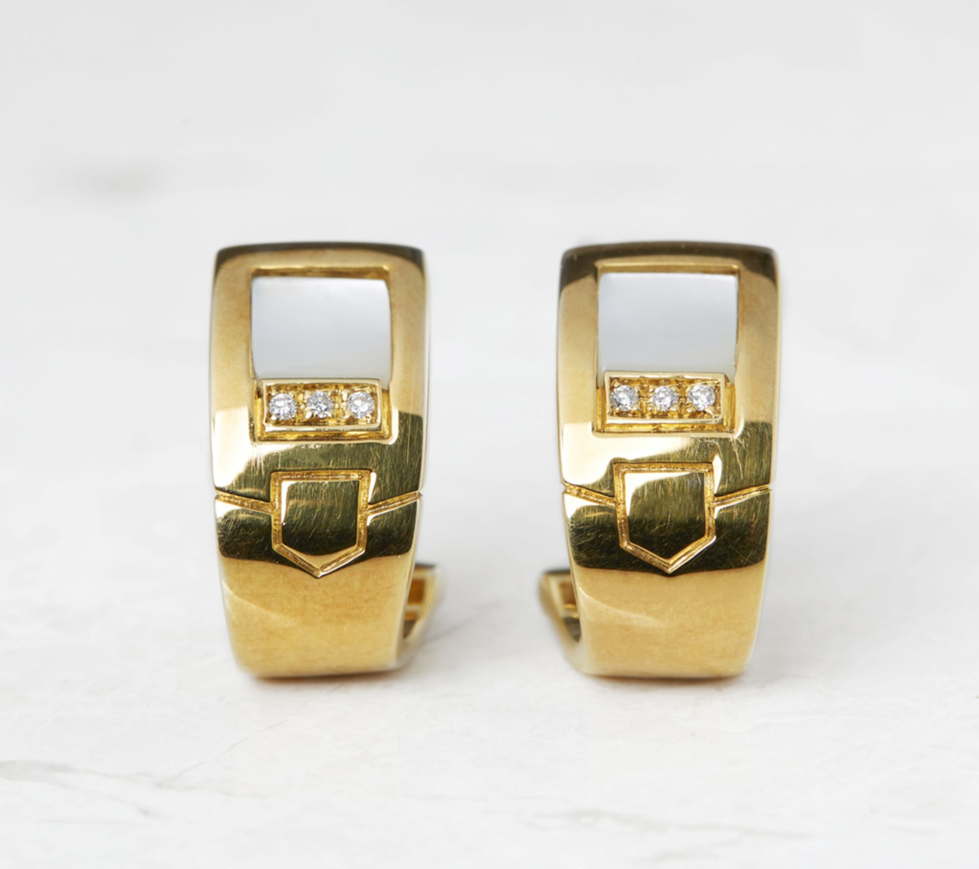 Audemars Piguet 18k Yellow Gold Mabe Pearl & Diamond Earrings - Image 6 of 13