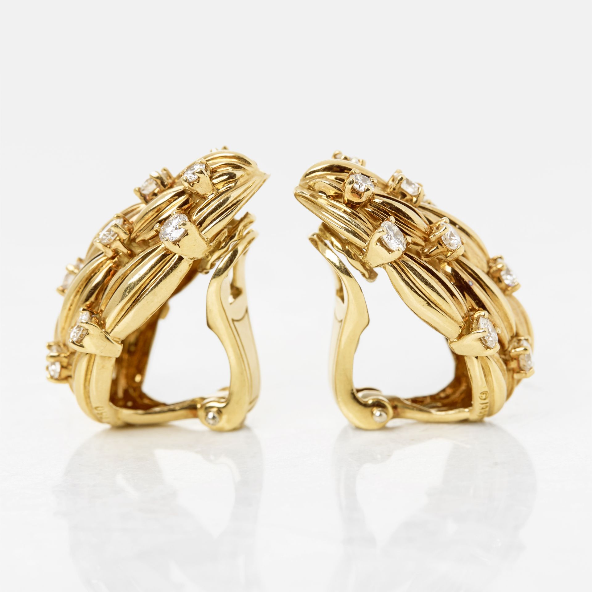 Tiffany & Co. 18k Yellow Gold Diamond Five Strand Vintage Earrings - Image 13 of 23