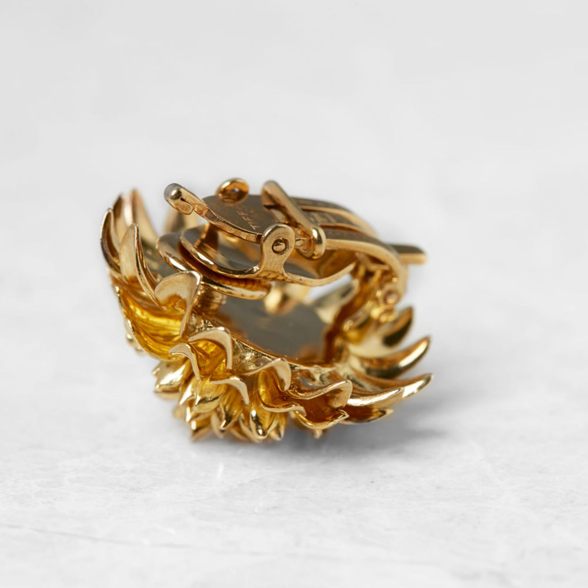 Tiffany & Co. 18k Yellow Gold Chrysanthemum Earrings - Image 6 of 10