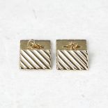 Tiffany & Co. 14k Yellow Gold Striped Retro Cufflinks