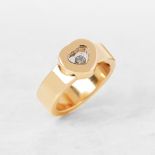 Chopard 18k Yellow Gold Heart Happy Diamonds Ring Size M 1/2