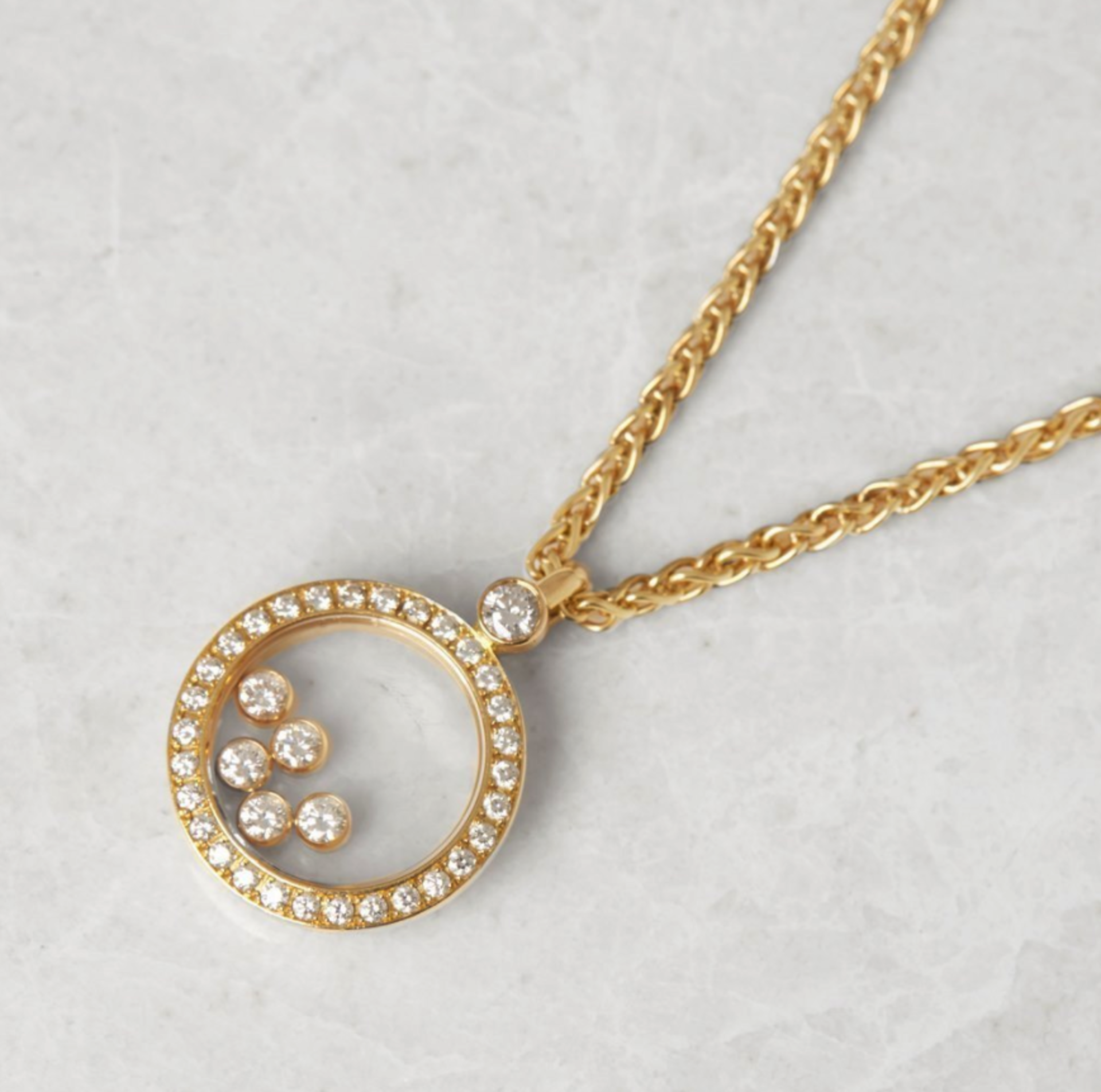 Chopard 18k Yellow Gold Happy Diamonds Necklace - Image 4 of 9