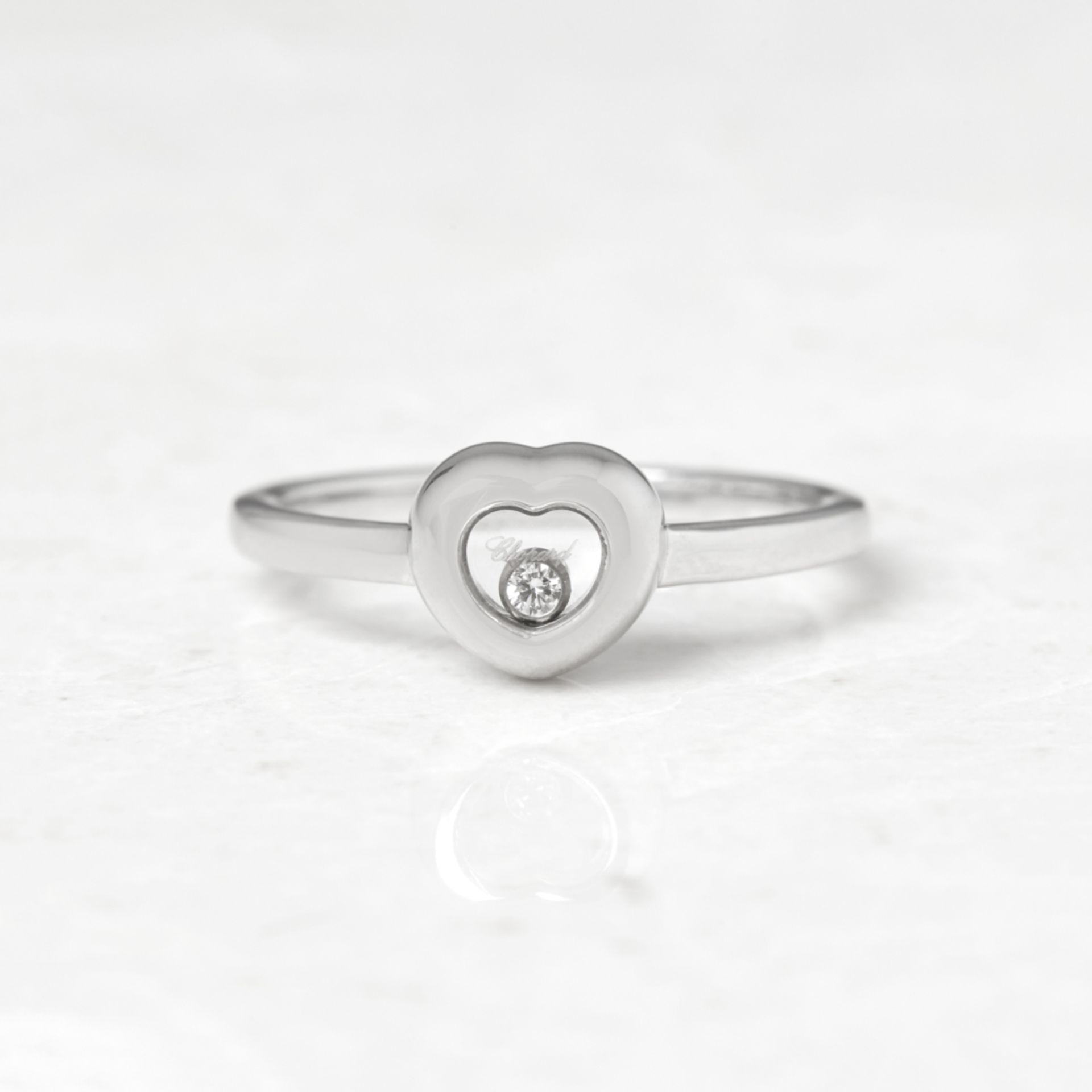 Chopard 18k White Gold Heart Small Happy Diamonds Ring - Image 3 of 8