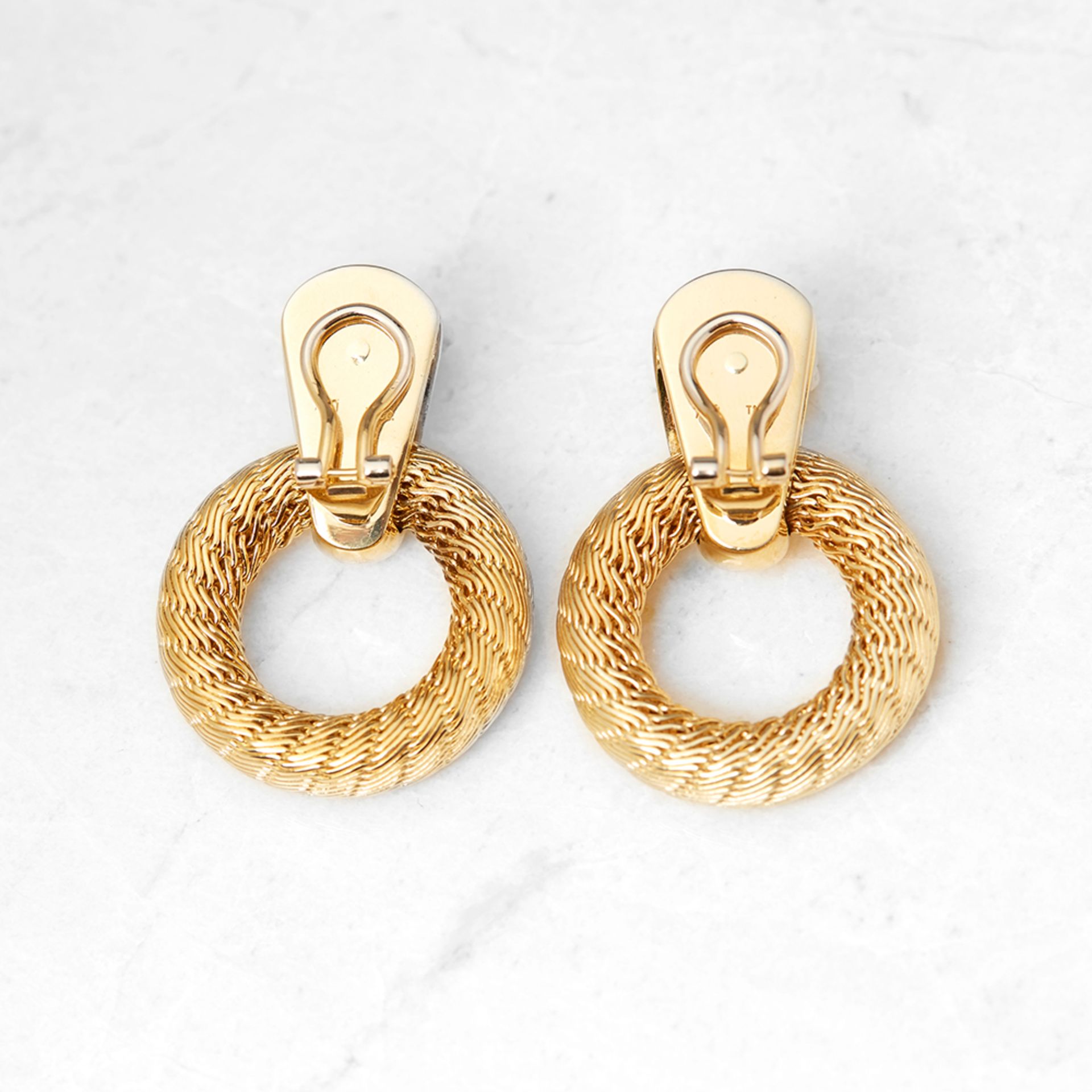 Tiffany & Co. 18k Yellow Gold Woven Hoop Ear Clips