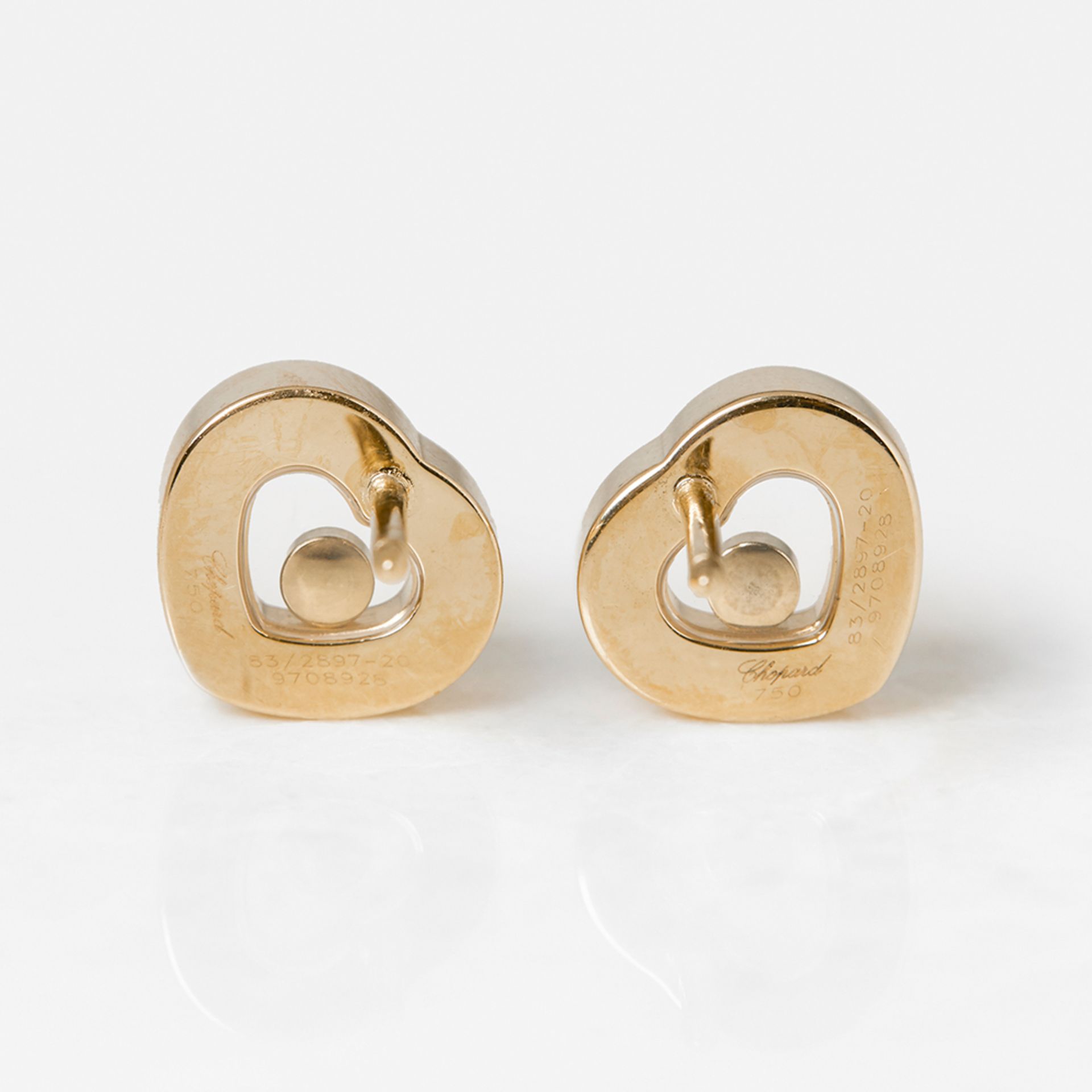 Chopard 18k Yellow Gold Happy Diamonds Stud Earrings - Image 4 of 8